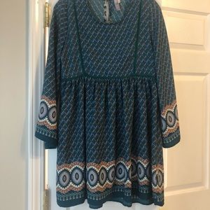 Multi Print Floral Tunic Dress